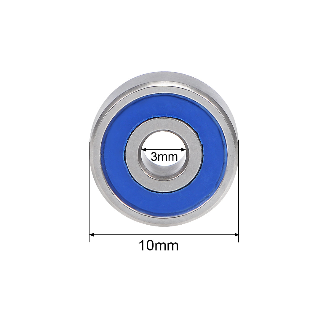 uxcell Uxcell Deep Groove Ball Bearings Double Sealed Stainless Steel Blue Cover