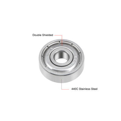 Harfington Uxcell Deep Groove Ball Bearings Double Shielded Stainless Steel