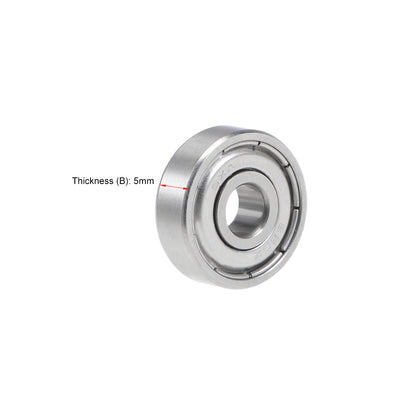 Harfington Uxcell Deep Groove Ball Bearings Double Shielded Stainless Steel