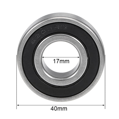 Harfington Uxcell S6203-2RS Stainless Steel Ball Bearing 17x40x12mm Double Sealed 6203RS Bearings