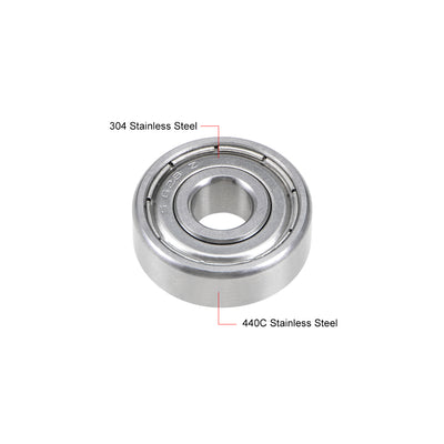 Harfington Uxcell Deep Groove Ball Bearings Double Shielded Stainless Steel