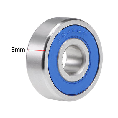 Harfington Uxcell Deep Groove Ball Bearings Double Sealed Stainless Steel Blue Cover