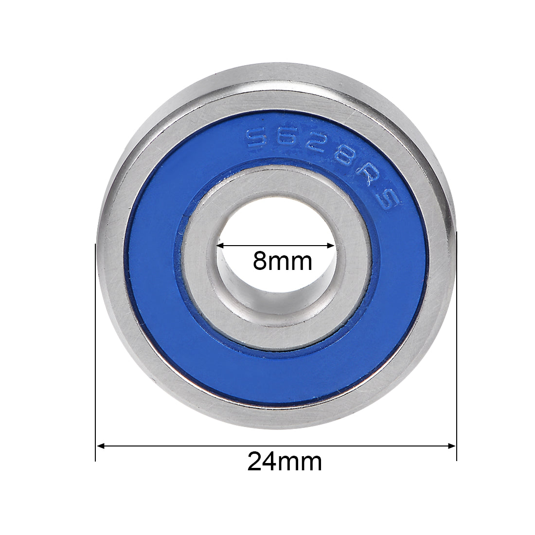 uxcell Uxcell Deep Groove Ball Bearings Double Sealed Stainless Steel Blue Cover