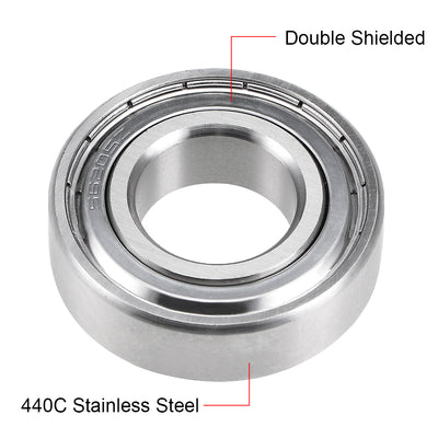 Harfington Uxcell Deep Groove Ball Bearings Double Shielded Stainless Steel