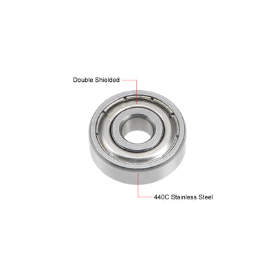 Harfington Uxcell Deep Groove Ball Bearings Double Shielded Stainless Steel