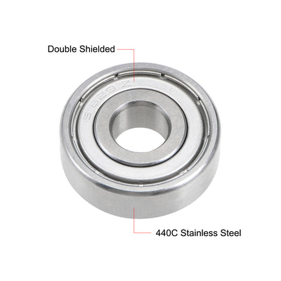 Harfington Uxcell Deep Groove Ball Bearings Double Shielded Stainless Steel