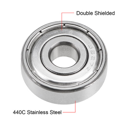 Harfington Uxcell Deep Groove Ball Bearings Double Shielded Stainless Steel