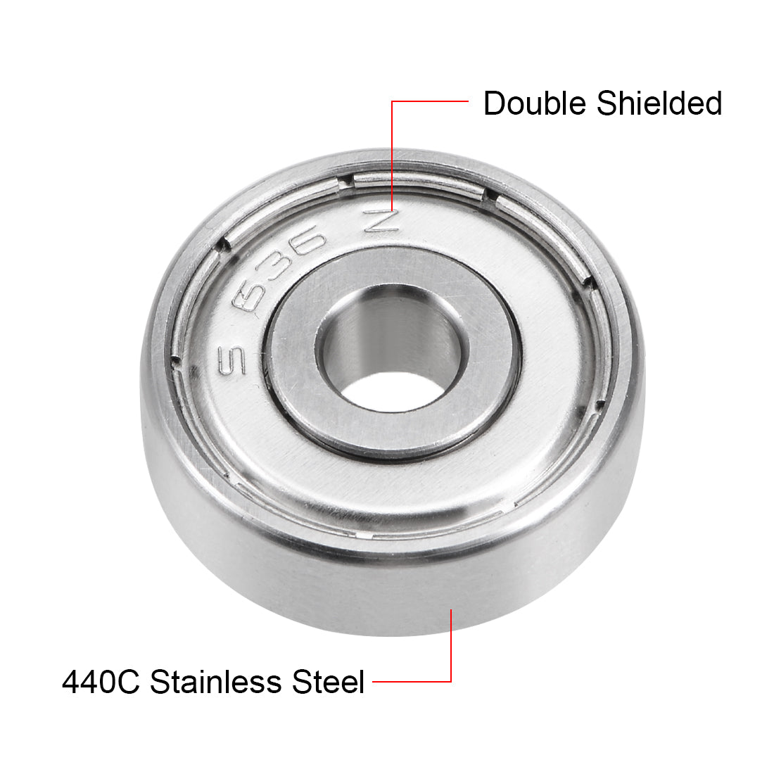 uxcell Uxcell Deep Groove Ball Bearings Double Shielded Stainless Steel