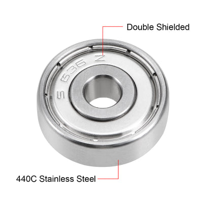 Harfington Uxcell Deep Groove Ball Bearings Double Shielded Stainless Steel