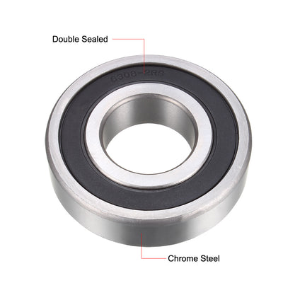 Harfington Uxcell Deep Groove Ball Bearings Metric Double Sealed Chrome Steel