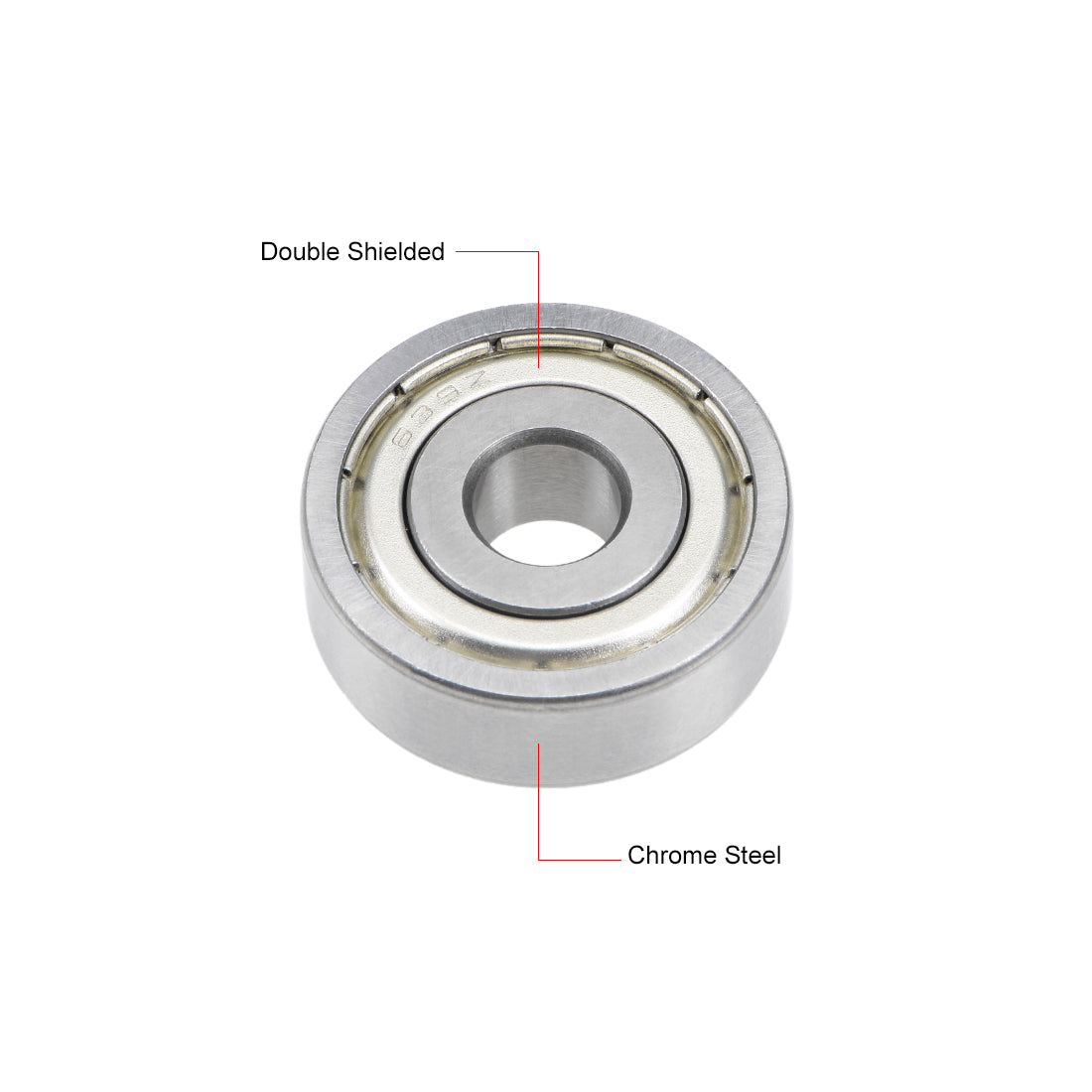 uxcell Uxcell Deep Groove Ball Bearings Metric Double Shield Chrome Steel ABEC1 Z1