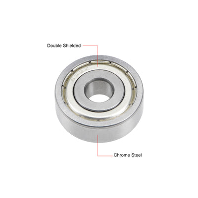 Harfington Uxcell Deep Groove Ball Bearings Metric Double Shield Chrome Steel ABEC1 Z1