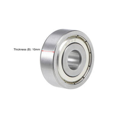 Harfington Uxcell Deep Groove Ball Bearings Metric Double Shield Chrome Steel ABEC1 Z1