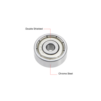 Harfington Uxcell Deep Groove Ball Bearings Metric Double Shielded Chrome Steel ABEC1 Z1