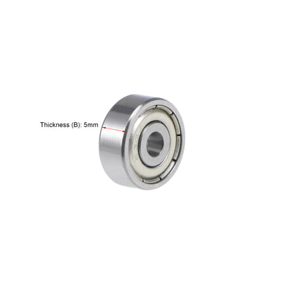 Harfington Uxcell Deep Groove Ball Bearings Metric Double Shielded Chrome Steel ABEC1 Z1