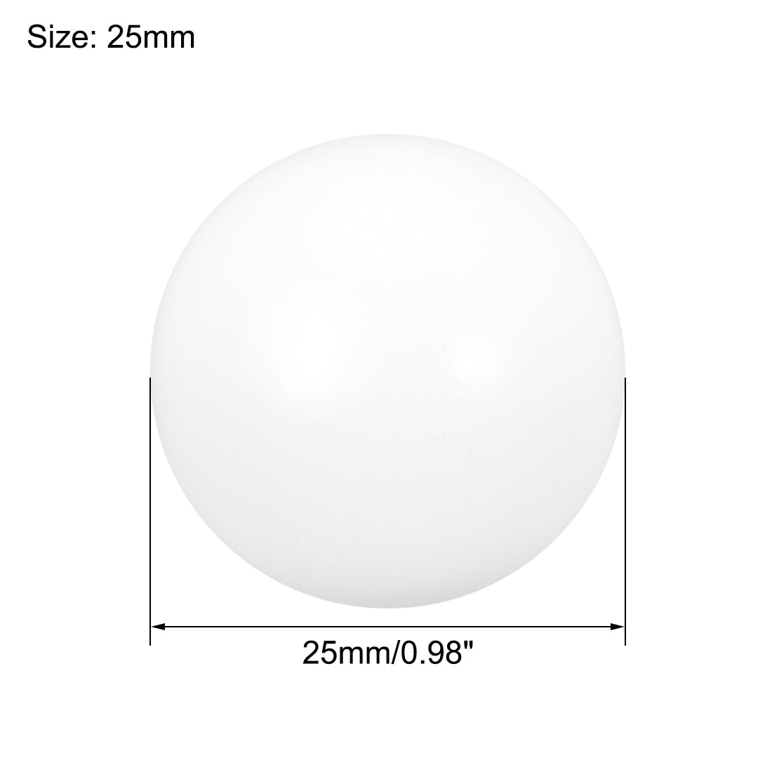 uxcell Uxcell PTFE Ball, 25mm Diameter, Ground Finish, Diaphragm Pneumatic Pump White