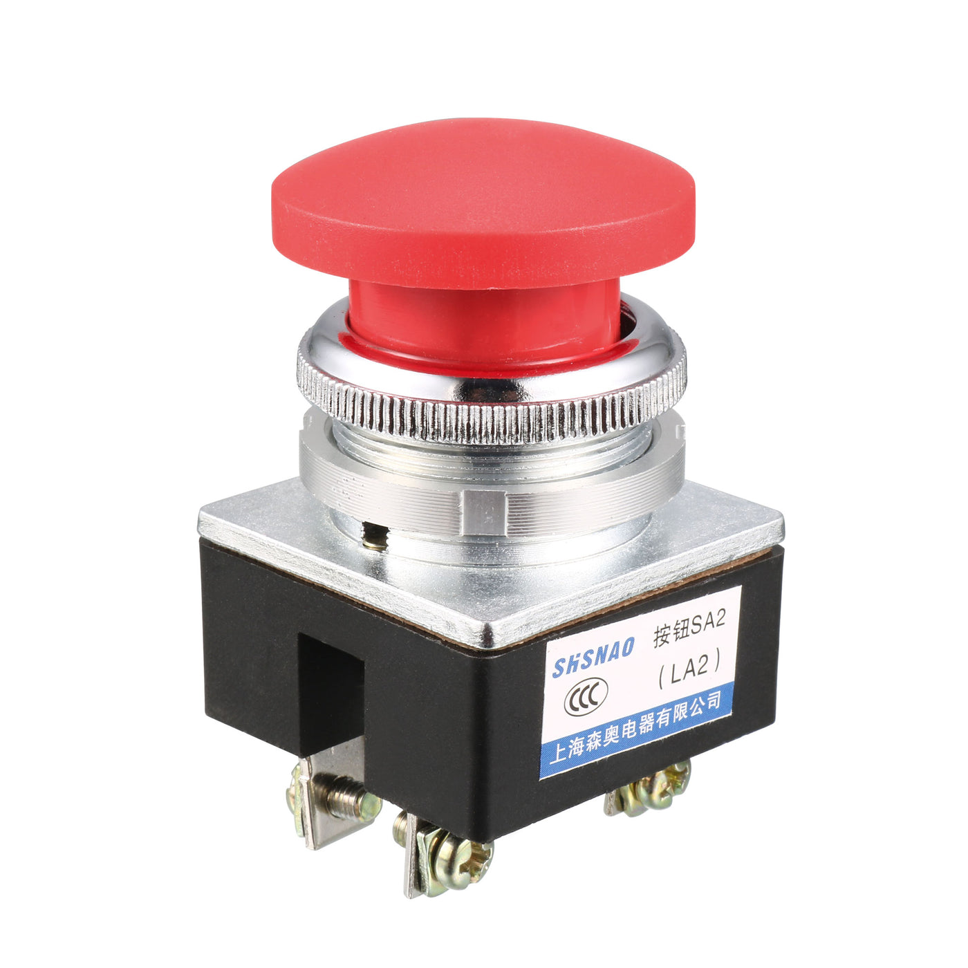 uxcell Uxcell Push Bottom Switch Red Momentary AC 380V 5A Mushroom Head Pushbutton Switches 30mm Panel Mount