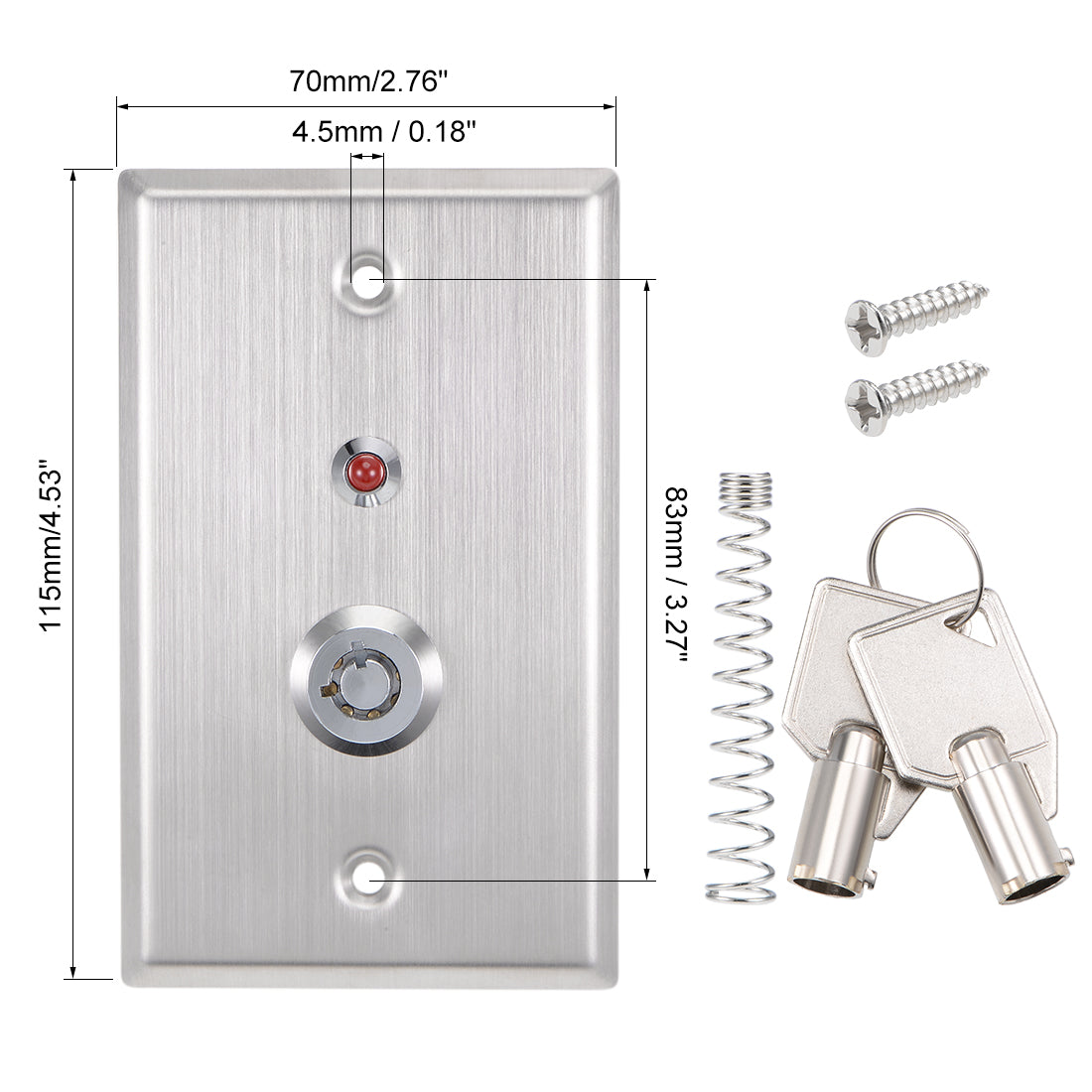 uxcell Uxcell Key Switch On Off Exit Switches Emergency Door Release SPST w DC 12V Red LED Indicator