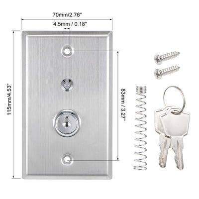 Harfington Uxcell Key Switch On Off Exit Switches Emergency Door Release SPST w DC 12V Red Green LED Indicator