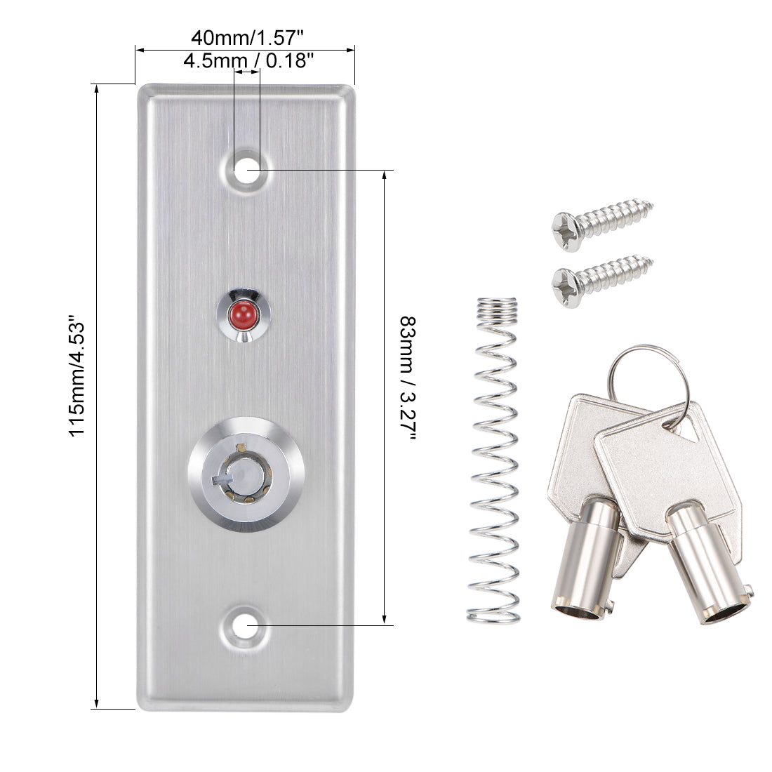 uxcell Uxcell on Off Key Switch Exit Switches Emergency Door Release SPST with DC 12V Red LED Indicator