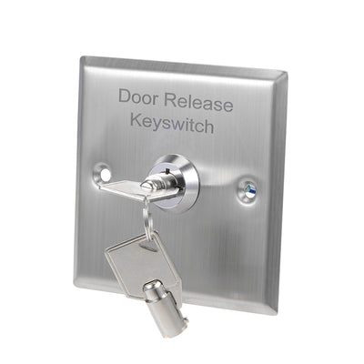 Harfington Uxcell Key Lock Switch On/Off Exit Switches Emergency Door Release SPST Panel Mount with 2 Keys