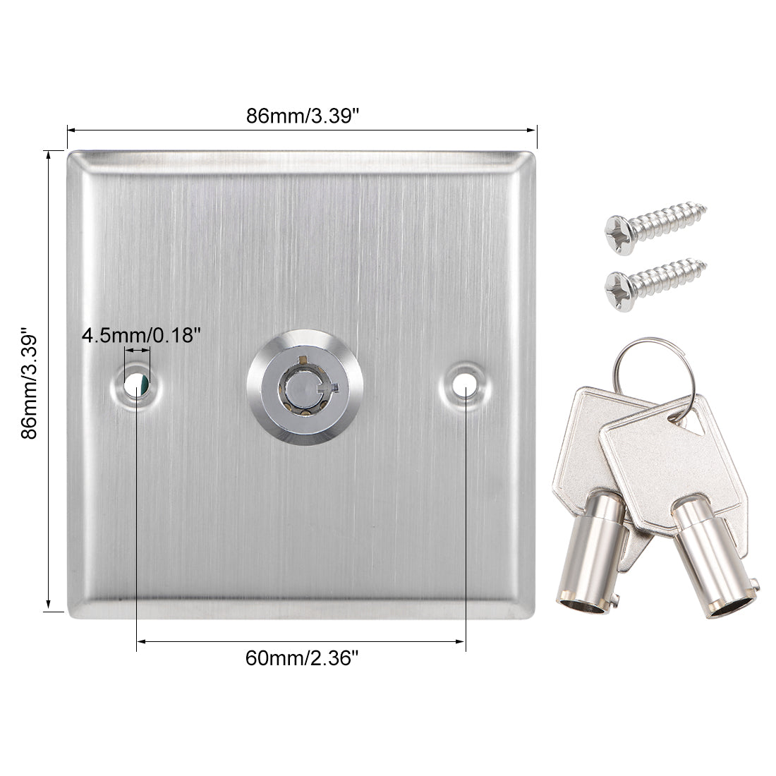 uxcell Uxcell On/Off Switch Lock Key Switches Emergency Door Release SPST Panel Mount with 2 Keys