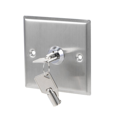 Harfington Uxcell On/Off Switch Lock Key Switches Emergency Door Release SPST Panel Mount with 2 Keys