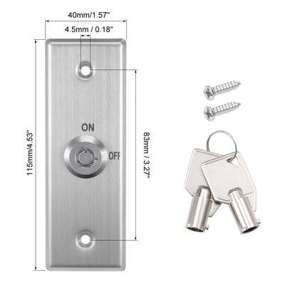 Harfington Uxcell Key Switch Lock On/Off Exit Door Lock Emergency Door Release SPST with 2 Keys