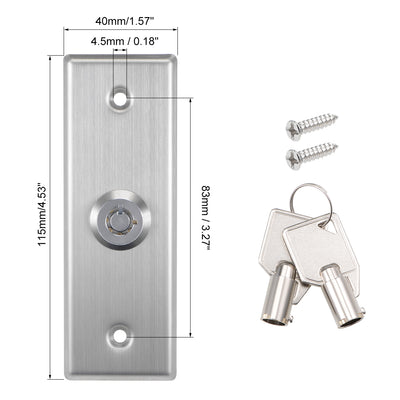 Harfington Uxcell Key Switch Lock On Off Exit Door Lock Emergency Door Release SPST with 2 Keys