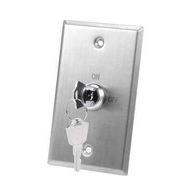 Harfington Uxcell Key Switch Lock On/Off Exit Switch Emergency Door Release DPST Panel Mount with 2 Keys