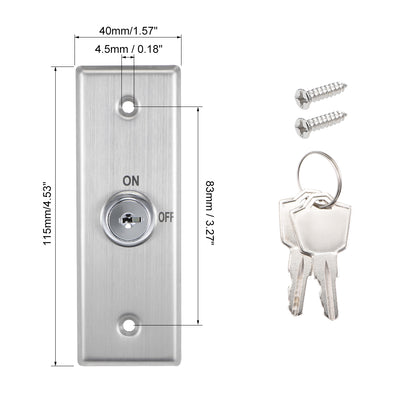 Harfington Uxcell Key Switch Lock On/Off Exit Door Lock Emergency Door Release DPST with 2 Keys