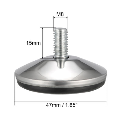 Harfington Uxcell Furniture Levelers, 16mm to 20mm Adjustable Height M8 x 15mm Threaded, 4Pcs