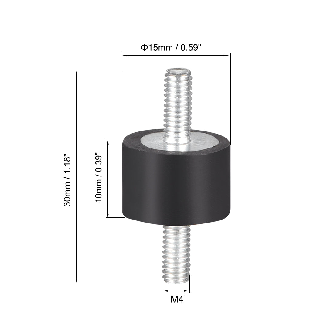 uxcell Uxcell Rubber Mounts,Vibration Isolators,with Studs