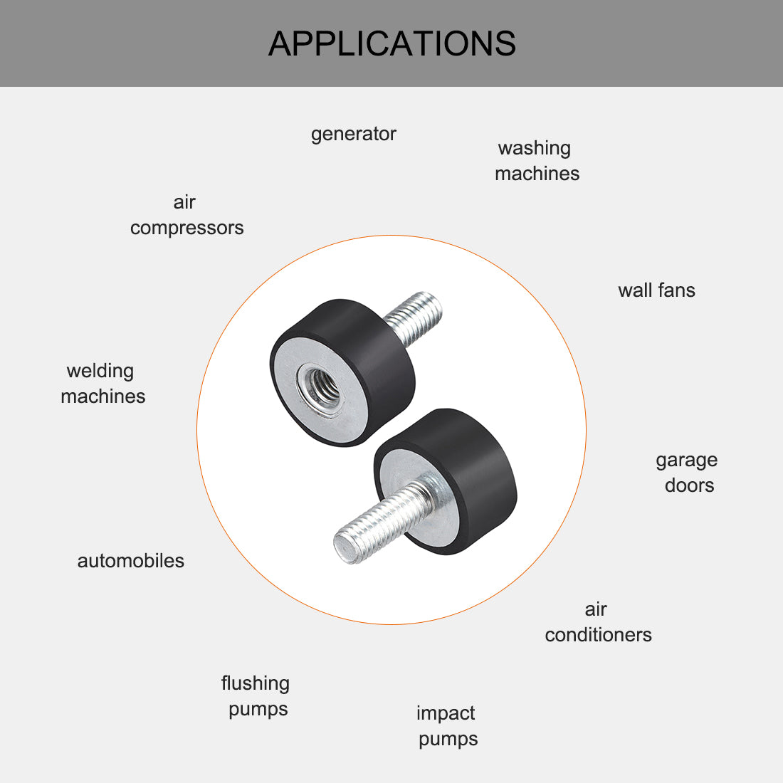 uxcell Uxcell Thread Male Female Rubber Mounts,Vibration Isolators 4pcs