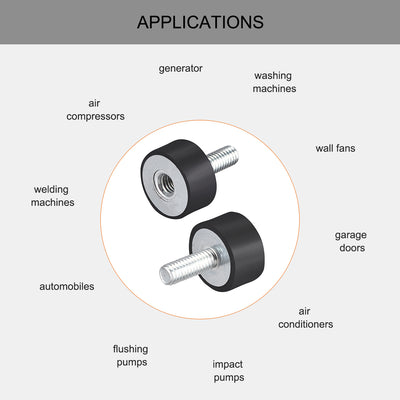 Harfington Uxcell Thread Male Female Rubber Mounts,Vibration Isolators 2pcs