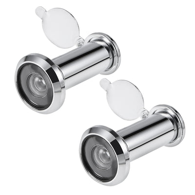 Harfington Uxcell Brass Door Viewer for 35mm-55mm Doors, Polished Chrome Finish, 2 Pcs