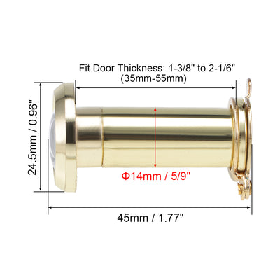 Harfington Uxcell Brass Door Viewer for 35mm-55mm Doors, Polished Gold Finish