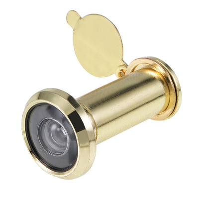 Harfington Uxcell Brass Door Viewer for 35mm-55mm Doors, Polished Gold Finish