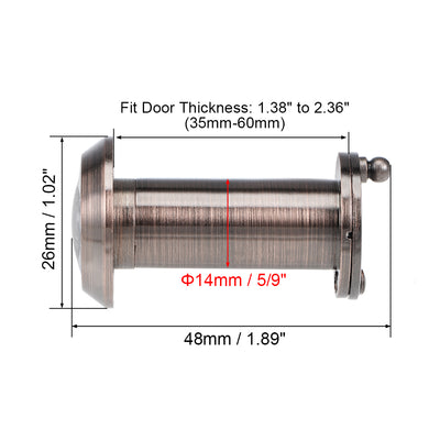 Harfington Uxcell Türansicht, 220-Grad-Türbetrachter aus massivem Messing mit Sichtschutz für 1-3 / 8 bis 2-3 / 8-Zoll-dicke Türen, antikes Kupferfinish, 2-tlg