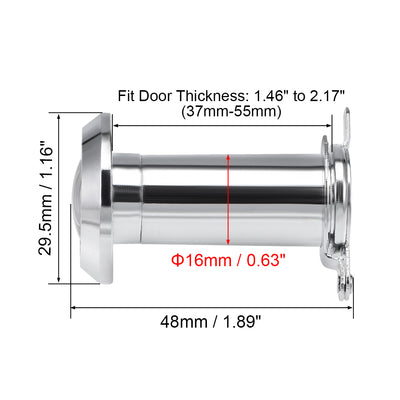 Harfington Uxcell Brass Door Viewer Peephole for 37mm-55mm Doors, Polished Chrome Finish, 3Pcs