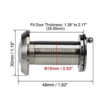 Harfington Uxcell Brass Door Viewer Peephole for 35mm-55mm Doors, Antique Bronze Finish