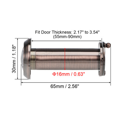 Harfington Uxcell Brass Door Viewer Peephole for 59mm-106mm Doors , Copper Finish