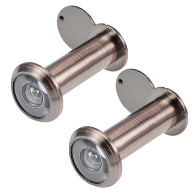 Harfington Uxcell Brass Door Viewer Peephole for 59mm-106mm Doors, Antique Copper Finish, 2 Pcs