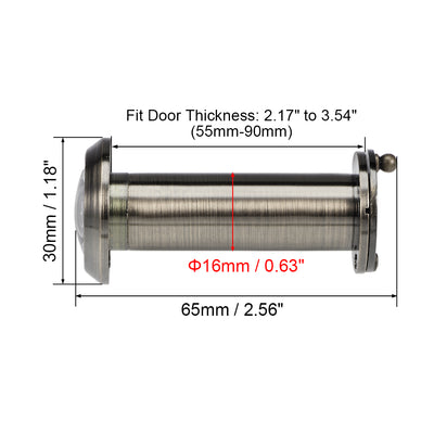 Harfington Uxcell Brass Door Viewer Peephole for 55mm-107mm Doors, Antique Bronze Finish, 2 Pcs