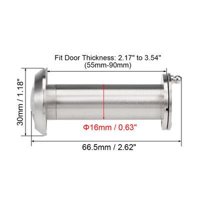 Harfington Uxcell Brass Door Viewer Peephole for 55mm-90mm Doors, Brushed Satin Chrome Finish