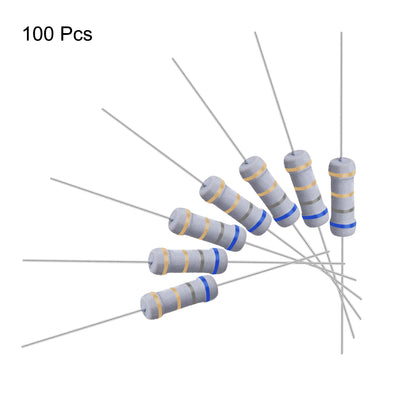 Harfington Uxcell 100 Stücke 1 Watt Metalloxidschichtwiderstand Axiale Führung 6,8 Ohm ± 5% Toleranz