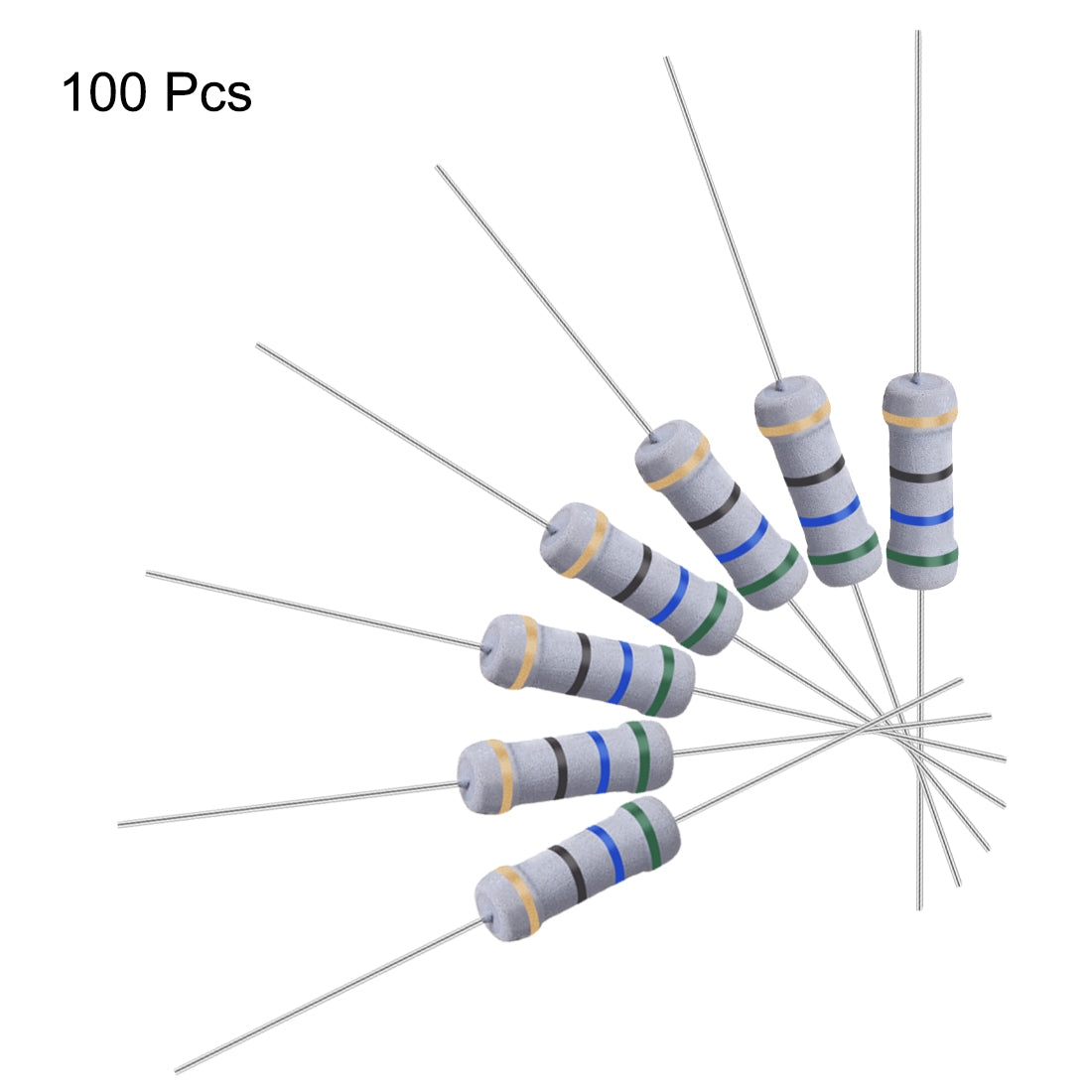 uxcell Uxcell 100 Pcs 1W 1 Watt Metal Oxide Film Resistor Axile Lead 56 Ohm ±5% Tolerance