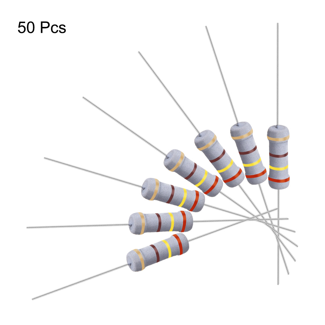 uxcell Uxcell 50 Pcs 1W 1 Watt Metal Oxide Film Resistor Axile Lead 240 Ohm ±5% Tolerance