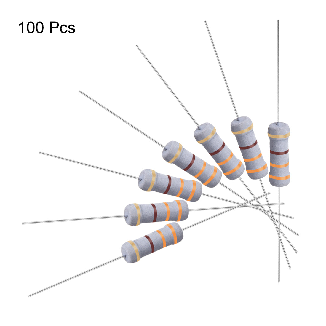 uxcell Uxcell 100 Pcs 1W 1 Watt Metal Oxide Film Resistor Axile Lead 330 Ohm ±5% Tolerance