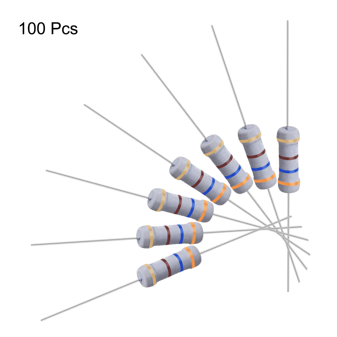 uxcell Uxcell 100 Pcs 1W 1 Watt Metal Oxide Film Resistor Axile Lead 360 Ohm ±5% Tolerance